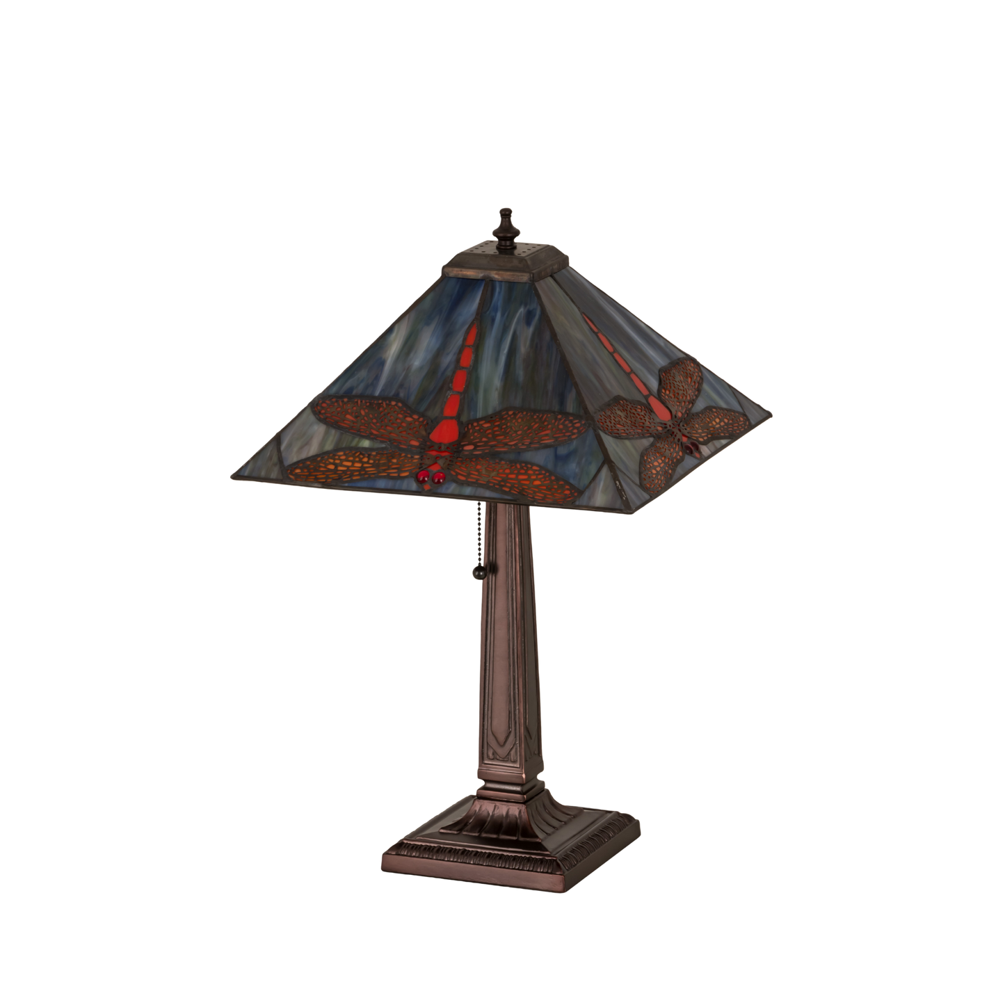 21-inch Tiffany Style Table Lamp Prairie Dragonfly light off