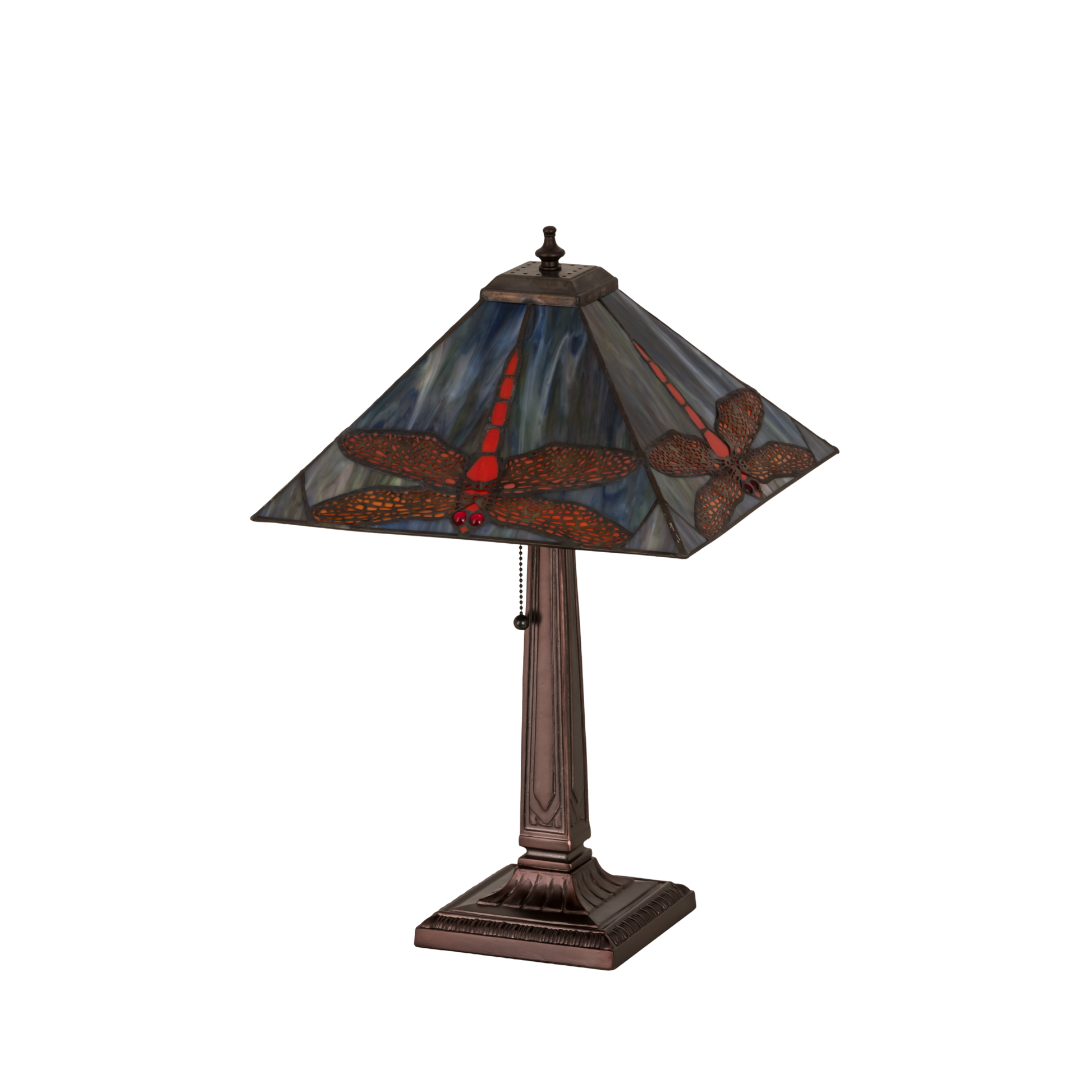 21-inch Tiffany Style Table Lamp Prairie Dragonfly light off
