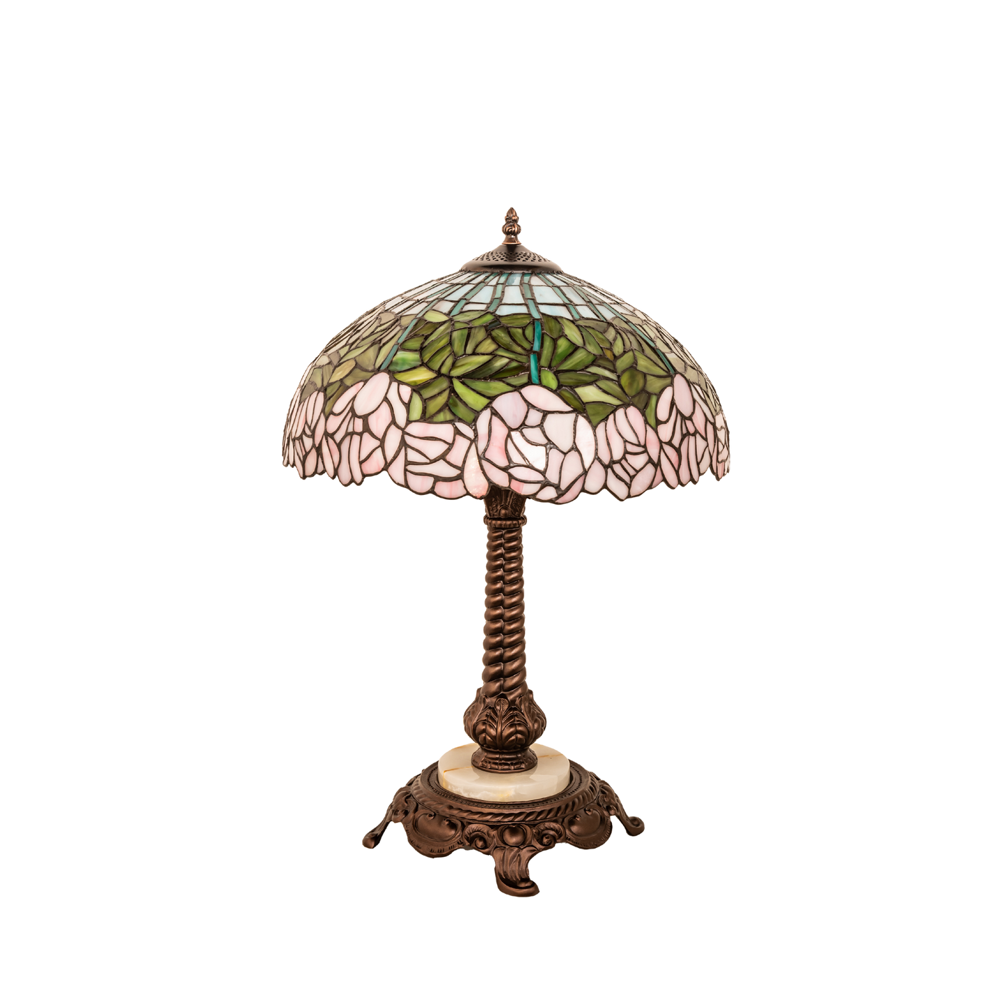 23-inch Tiffany Glass Table Lamp Cabbage Rose by Meyda Lighting