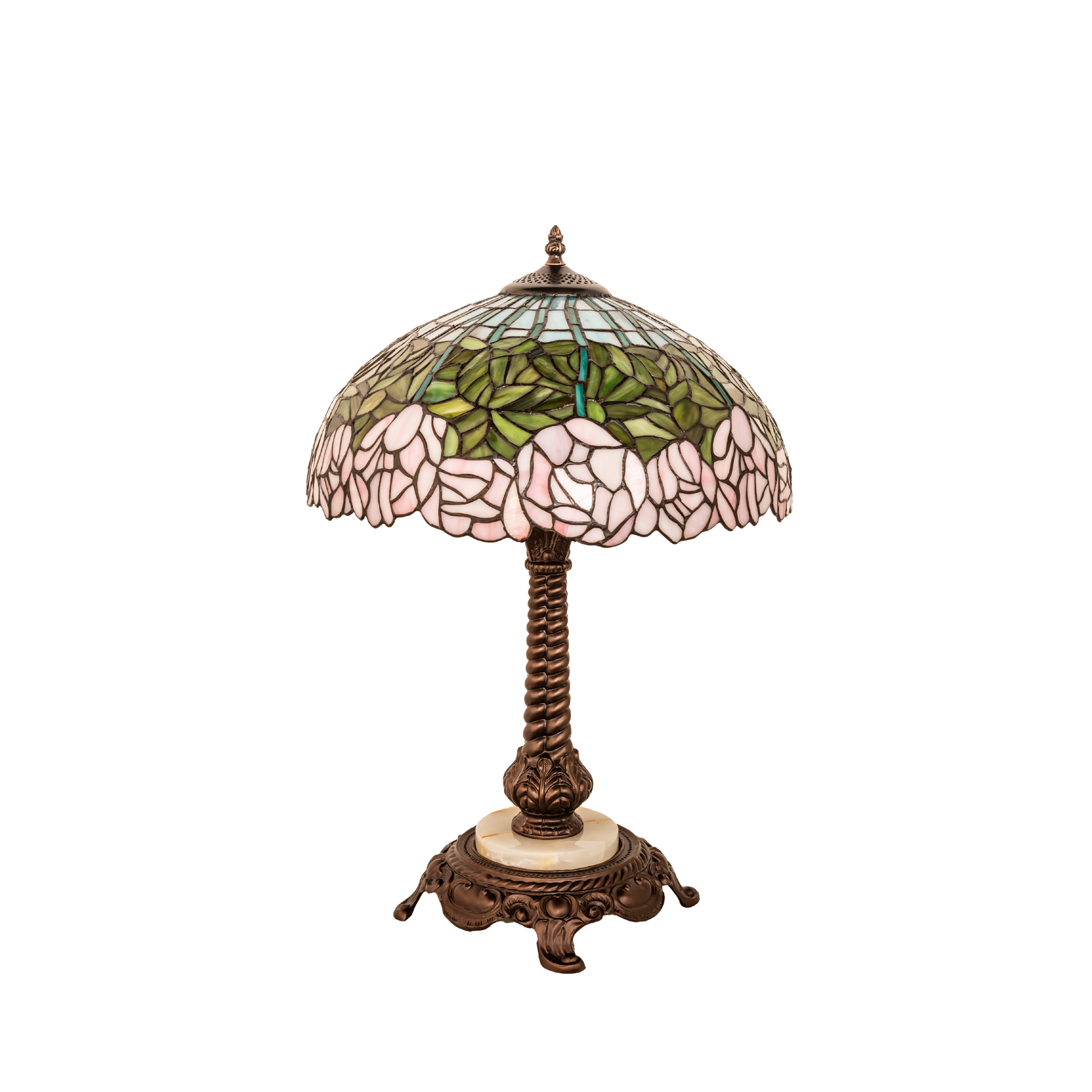 23-inch Tiffany Glass Table Lamp Cabbage Rose by Meyda Lighting