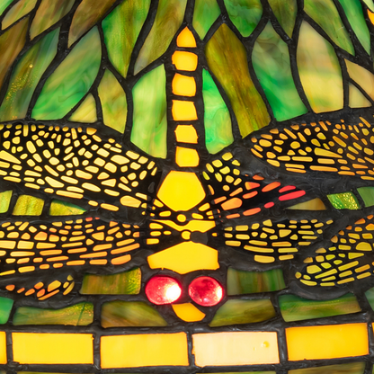 23-inch Tiffany Table Lamp Dragonfly. Closeup of shade.