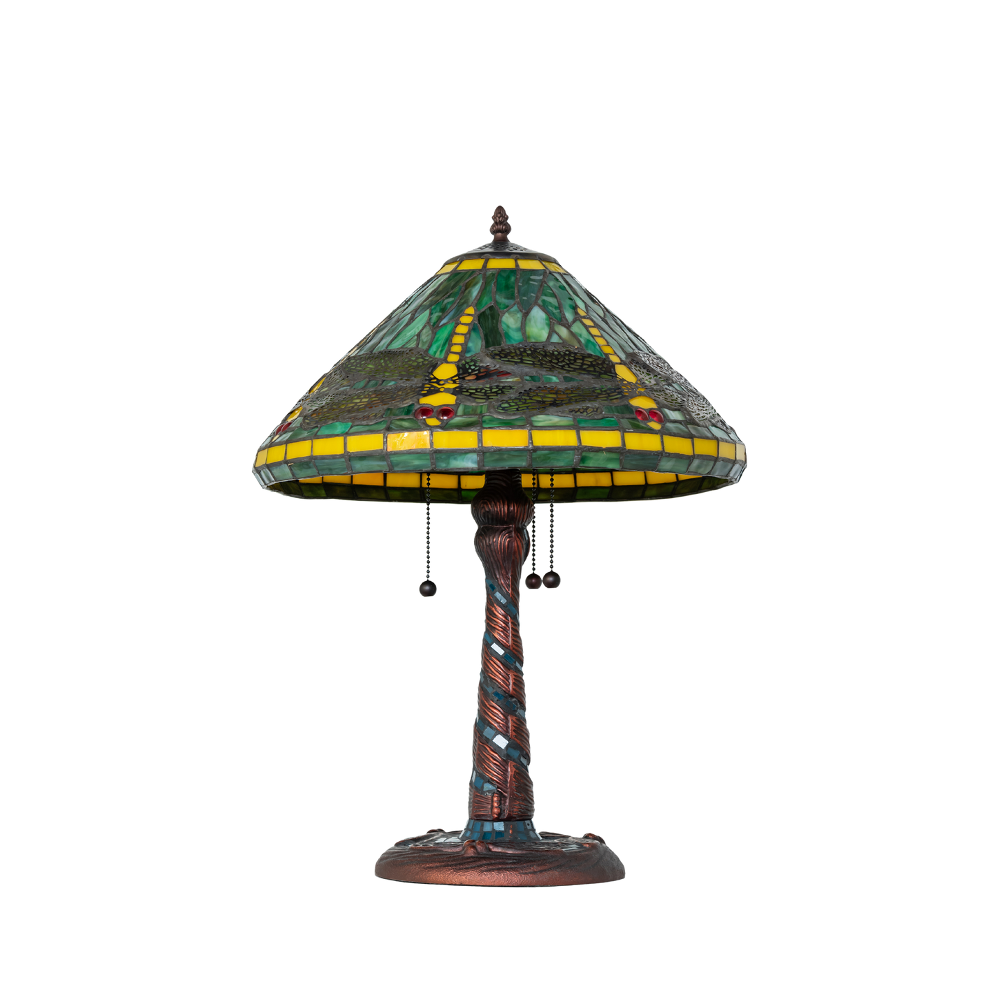 23-inch Tiffany Table Lamp Dragonfly lights off