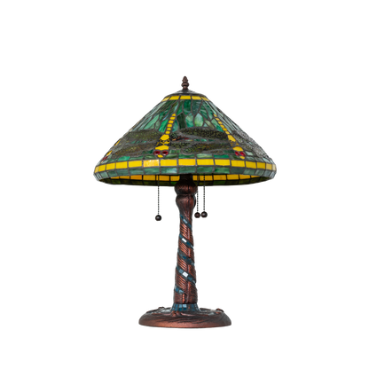 23-inch Tiffany Table Lamp Dragonfly lights off