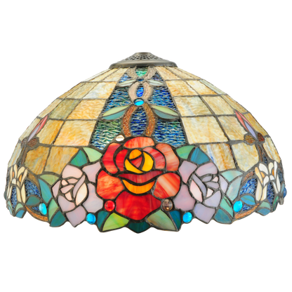 25-inch tabletop tiffany lamp Rose Vine  closeup of shade