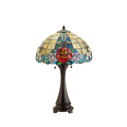 25-inch tabletop tiffany lamp Rose Vine lights off