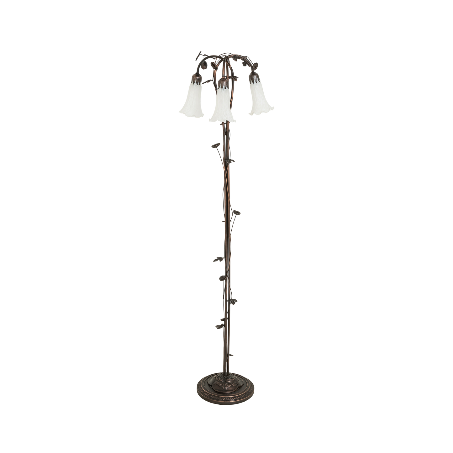 58-inch Tiffany Floor Lamp White Pond Lily by Meyda Lighting