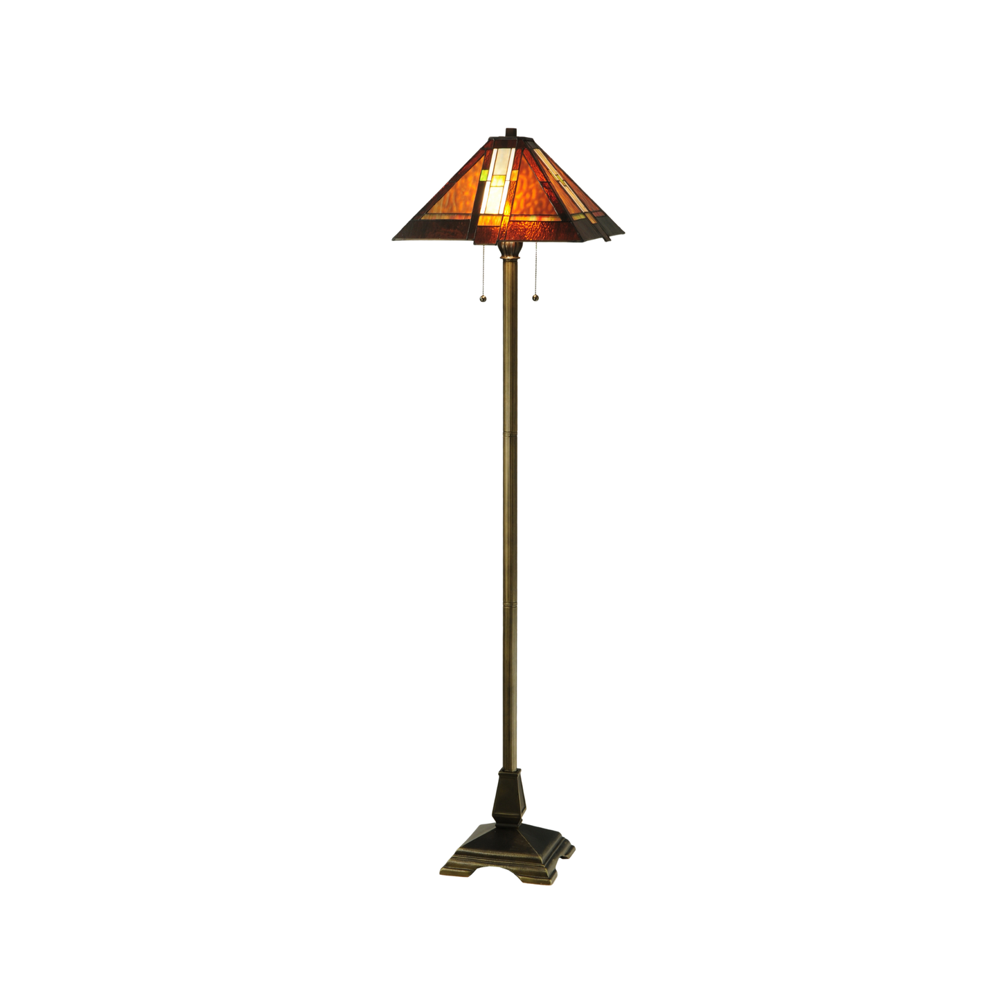 61-inch Mission Style Stained Glass Lamp Montana Mission Floor Lamp by Meyda Lighting