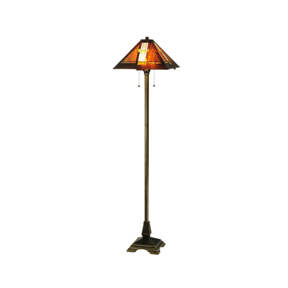 61-inch Mission Style Stained Glass Lamp Montana Mission Floor Lamp by Meyda Lighting