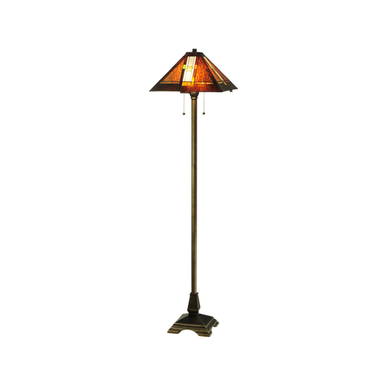 61-inch Mission Style Stained Glass Lamp Montana Mission Floor Lamp by Meyda Lighting