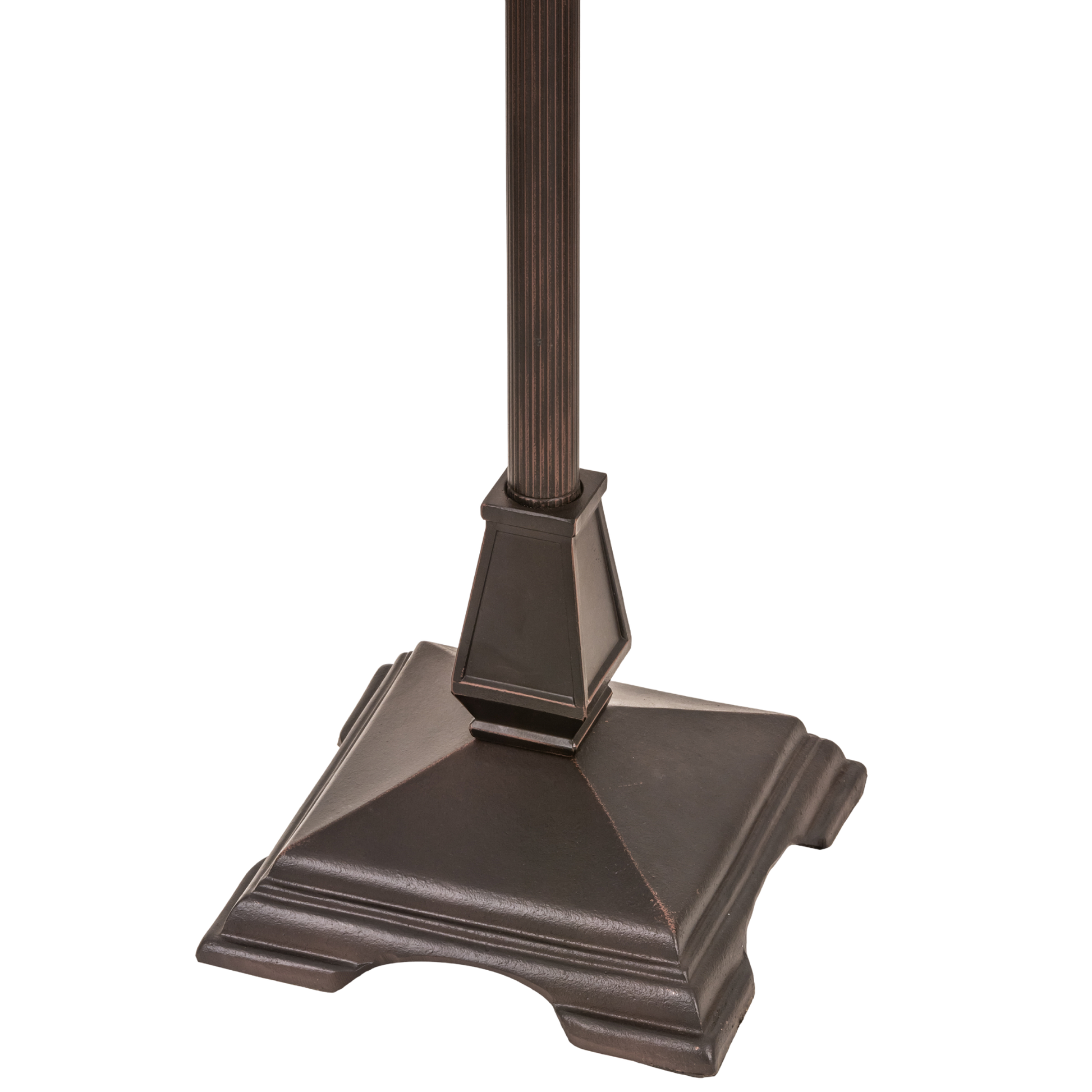 61-inch Mission Style Stained Glass Lamp Montana Mission Floor Lamp by Meyda Lighting. Close up of base