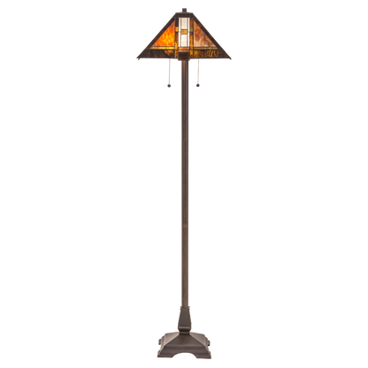 61-inch Mission Style Stained Glass Lamp Montana Mission Floor Lamp by Meyda Lighting. Side view. 