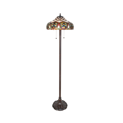 61-inch Tiffany Stained Glass Floor Lamp Franco by Meyda Lighting