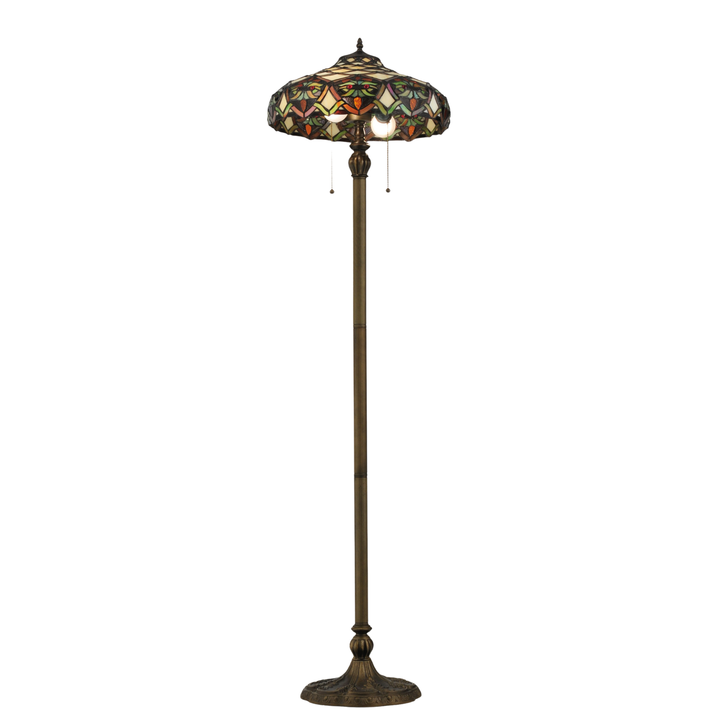 61-inch Tiffany Stained Glass Floor Lamp Franco by Meyda Lighting bottom up view