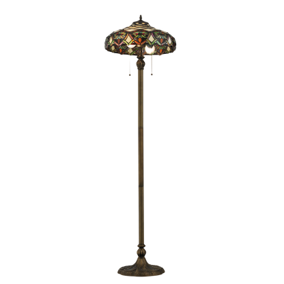 61-inch Tiffany Stained Glass Floor Lamp Franco by Meyda Lighting bottom up view