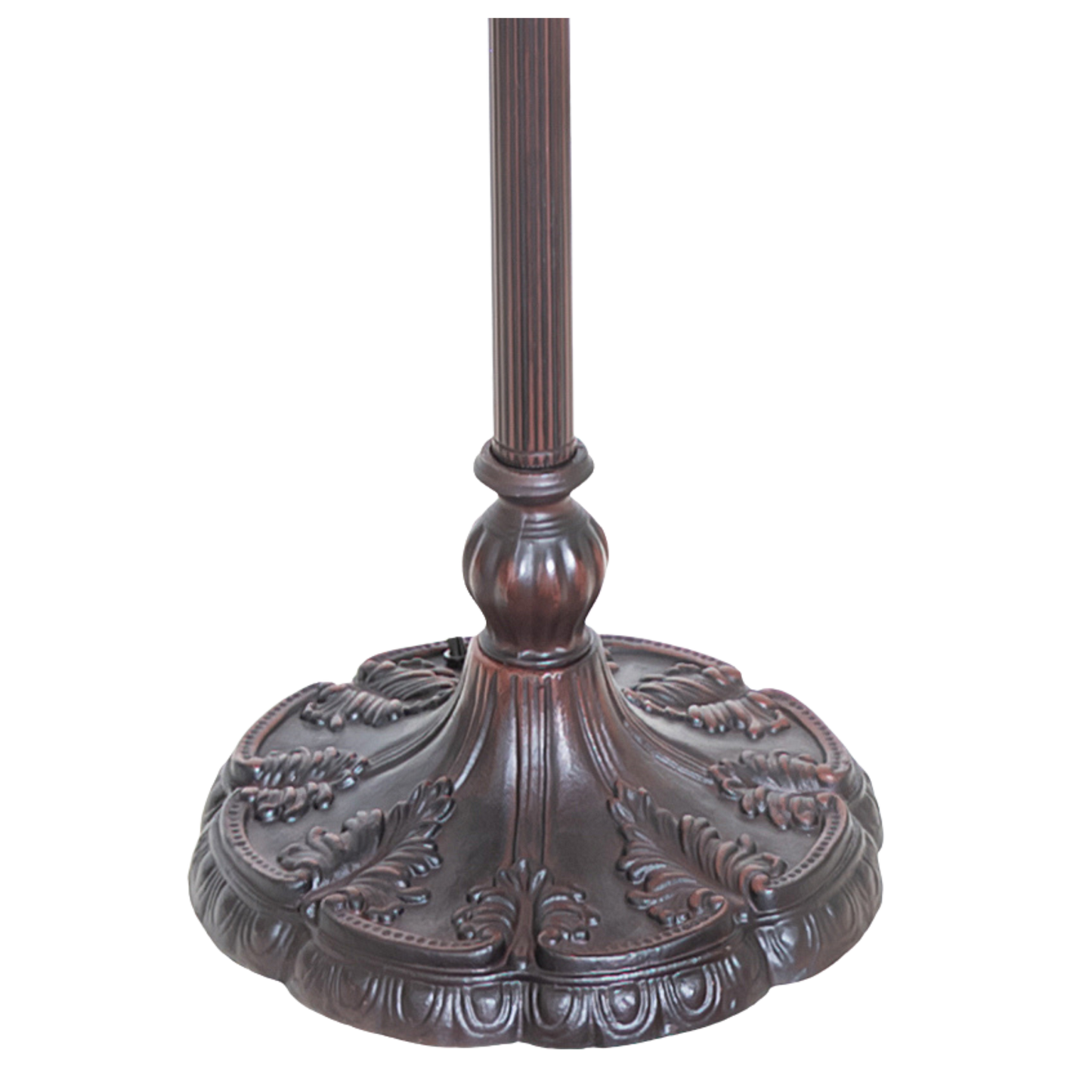 61-inch Tiffany floor lamp dragonfly hanginghead. Close up of base. 
