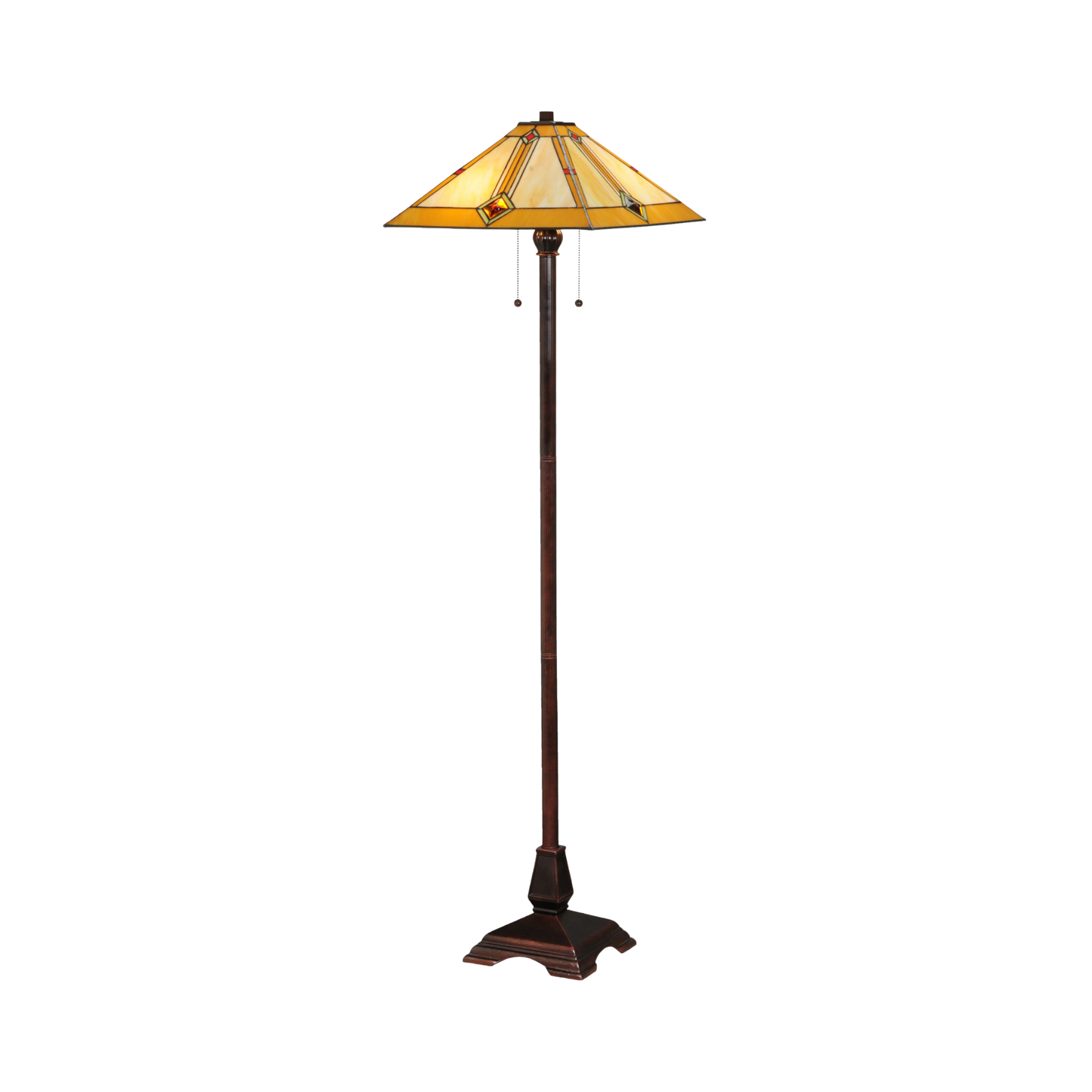 62-inch Mission Style Stained Glass Diamond Mission Floor Lamp by Meyda Lighting