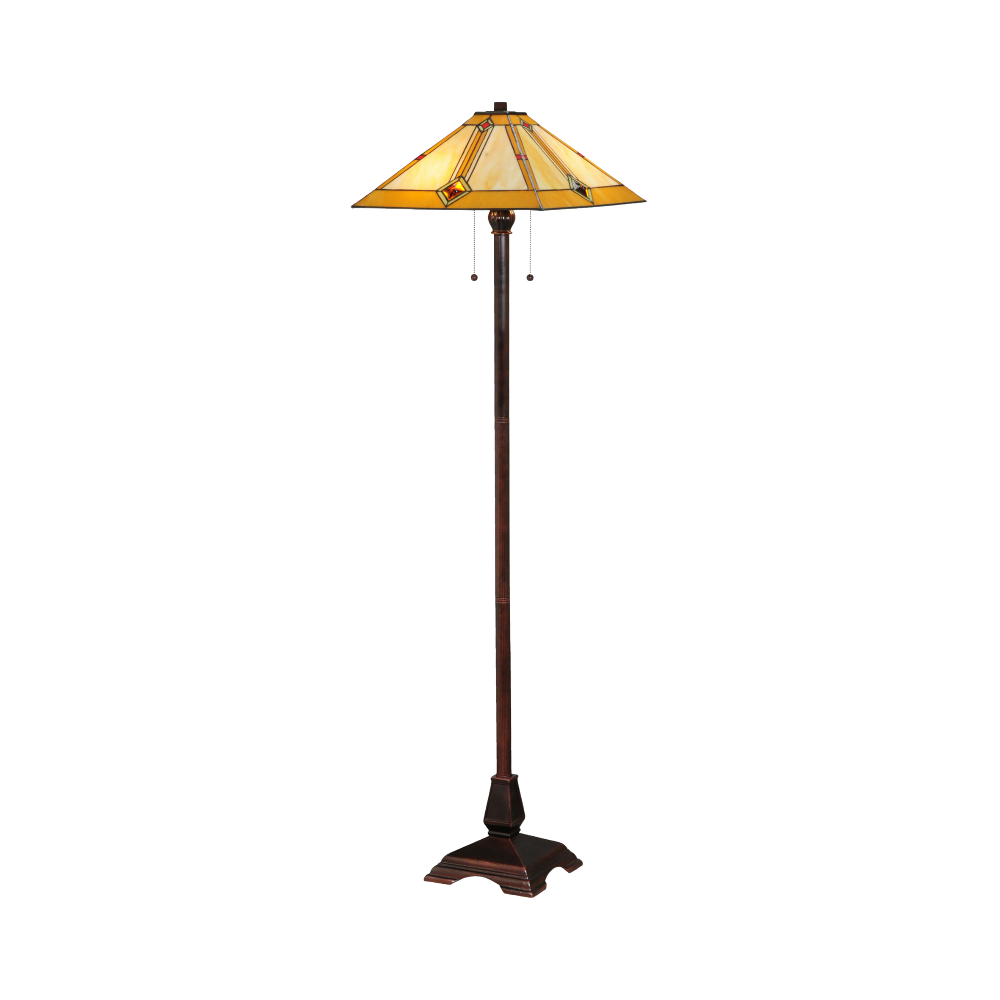 62-inch Mission Style Stained Glass Diamond Mission Floor Lamp by Meyda Lighting