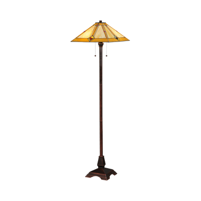 62-inch Mission Style Stained Glass Diamond Mission Floor Lamp by Meyda Lighting