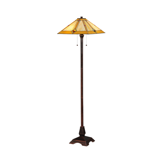 62-inch Mission Style Stained Glass Diamond Mission Floor Lamp by Meyda Lighting
