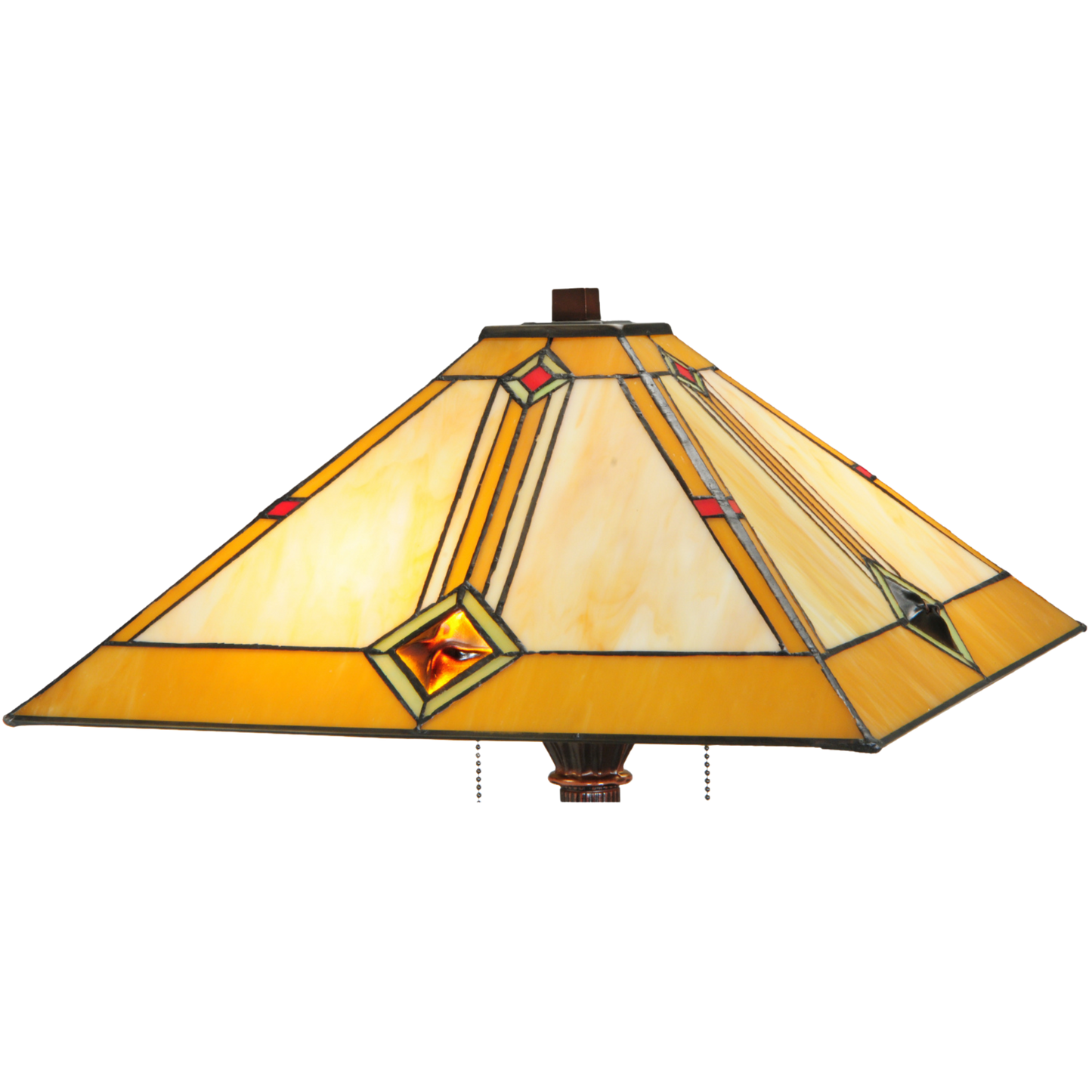 62-inch Mission Style Stained Glass Diamond Mission Floor Lamp by Meyda Lighting. Close up shade 