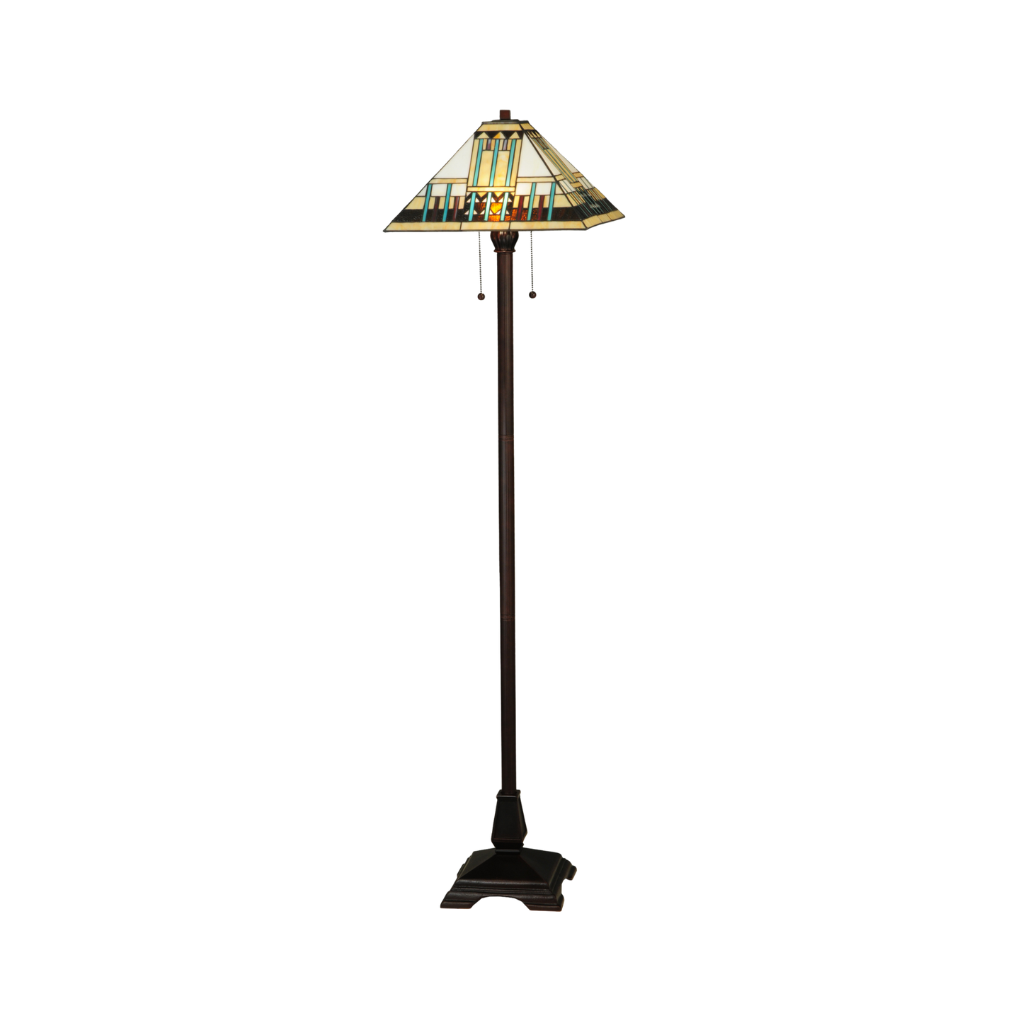 62-inch Mission Style Stained Glass Lamp Prairie Peaks by Meyda Lighting