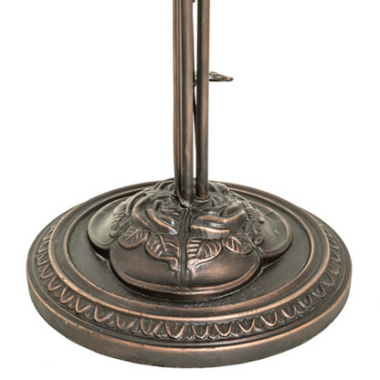 62-inch Mission Style Stained Glass Lamp Prairie Peaks by Meyda Lighting. Close up of base. 