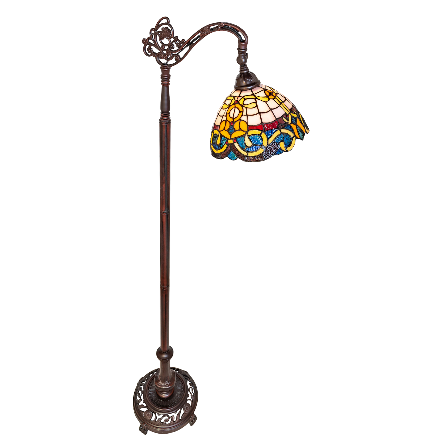 63-inch Tiffany Style Floor amp Saturday Morning Bridge Arm by Meyda Lighting. Top Down view. 