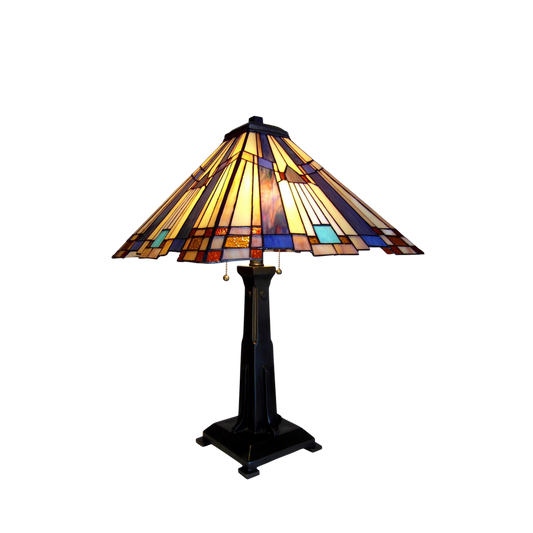 24-inch Tabletop Tiffany Lamp Flare Mission by Chloe Lighting