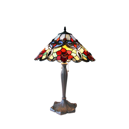 24-inch Tabletop Tiffany Lamp Lindsay Roses by Chloe Lighting