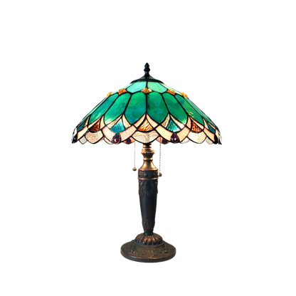 21-inch Vintage Tiffany Table Lamp Demeter Geometric by Chloe Lighting
