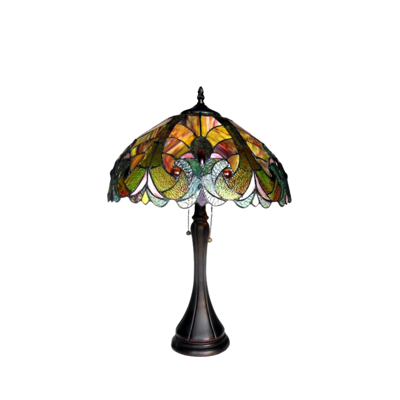 Unlit view. Vintage Tiffany Table Lamp Amor Victorian by Chloe Lighting