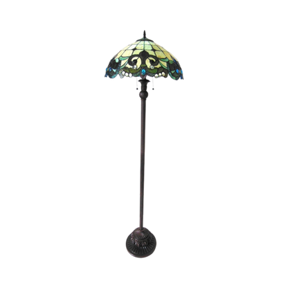 Unlit view. 64-inch Tiffany Type Floor Lamp Dulce Victorian by Chloe Lighting