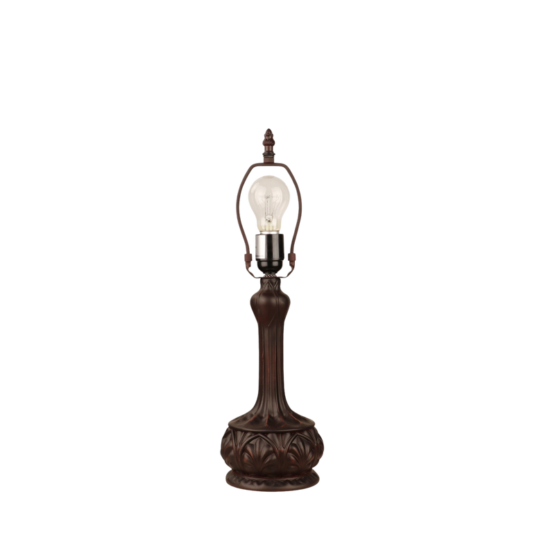 View of lamp base and hardware without shade. Tiffany Glass Table Lamp Liaison Victorian by Chloe Lighting
