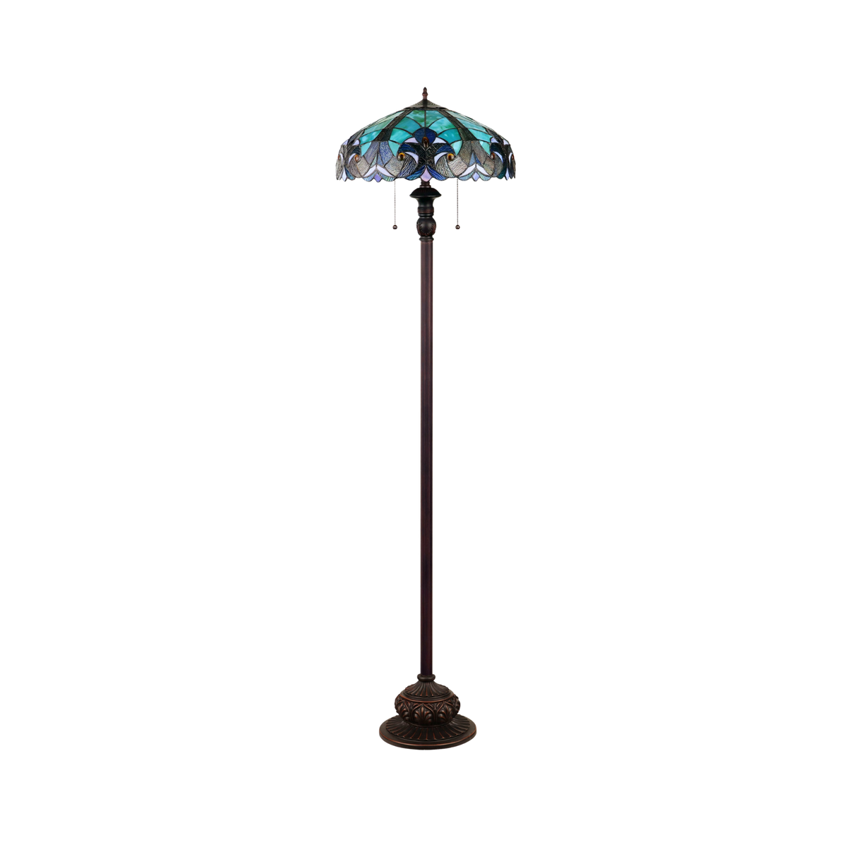 Unlit view. 62-inch Tiffany Style Floor Lamp Liaison Victorian by Chloe Lighting