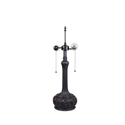 View of lamp base and hardware without shade. Vintage Tiffany Table Lamp Liaison Victorian by Chloe Lighting