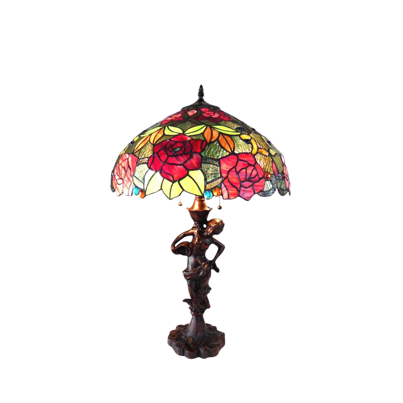 27-inch Tiffany Style Table Lamp Peggy Roses by Chloe Lighting