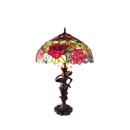 27-inch Tiffany Style Table Lamp Peggy Roses by Chloe Lighting