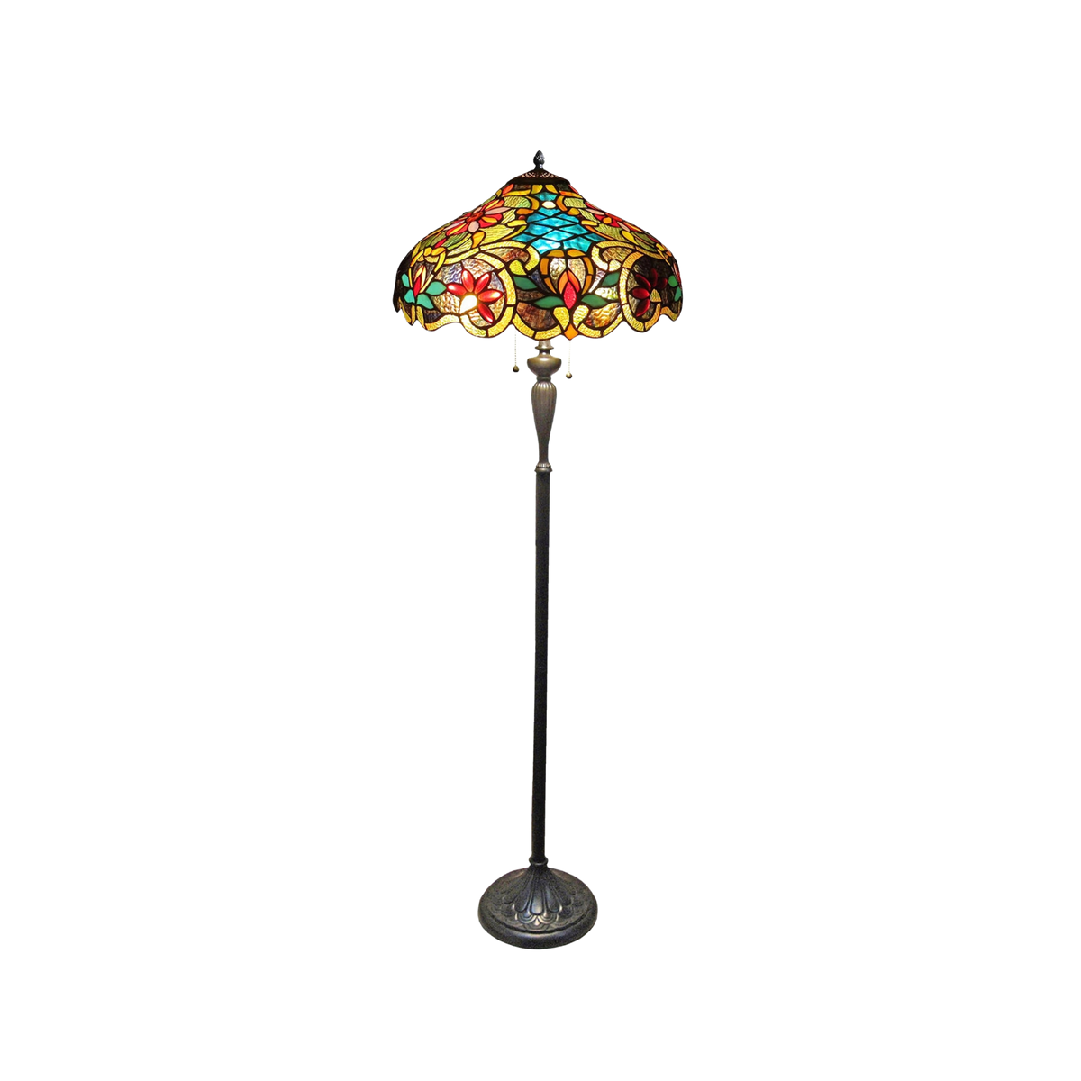 Tiffany Stained Glass Floor Lamp Leslie Victorian by Chloe Lighting