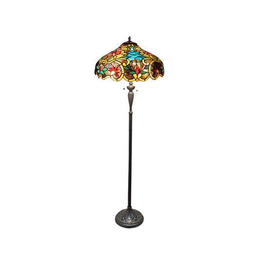 Tiffany Stained Glass Floor Lamp Leslie Victorian by Chloe Lighting