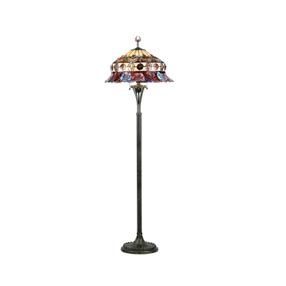 63-inch Tiffany Glass Floor Lamp Roses by Chloe Lighting
