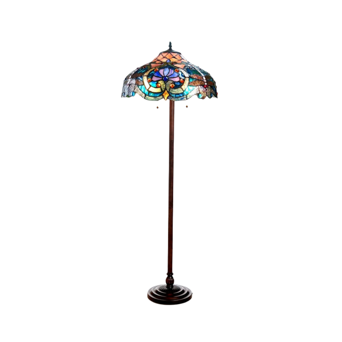 62-inch Tiffany Glass Floor Lamp Lydia Victorian by Chloe Lighting