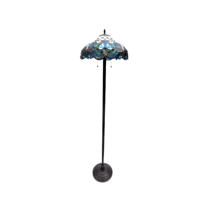 Unlit view. 62-inch Tiffany Glass Floor Lamp Lydia Victorian by Chloe Lighting