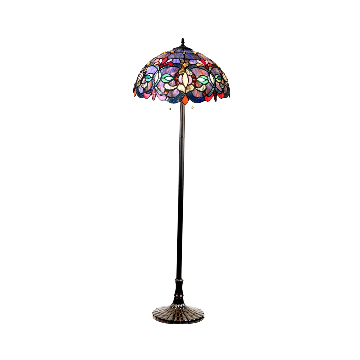 62-inch Tiffany Stained Glass Floor Lamp Priscilla Victorian by Chloe Lighting