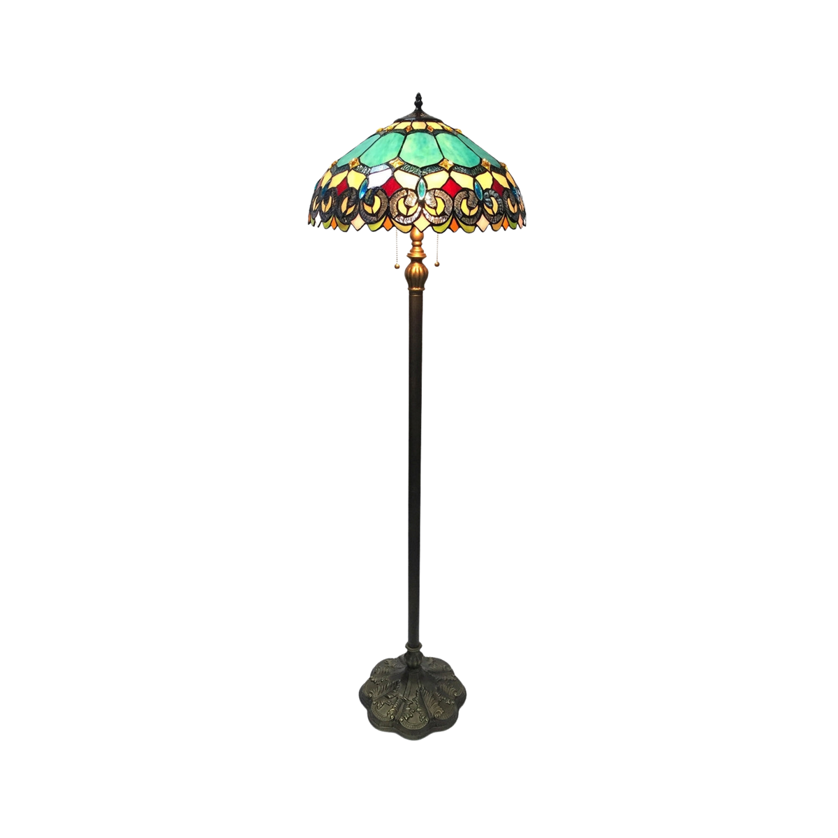 62-inch Tiffany Glass Floor Lamp Aubrey Victorian by Chloe Lighting