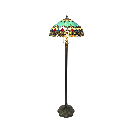 62-inch Tiffany Glass Floor Lamp Aubrey Victorian by Chloe Lighting