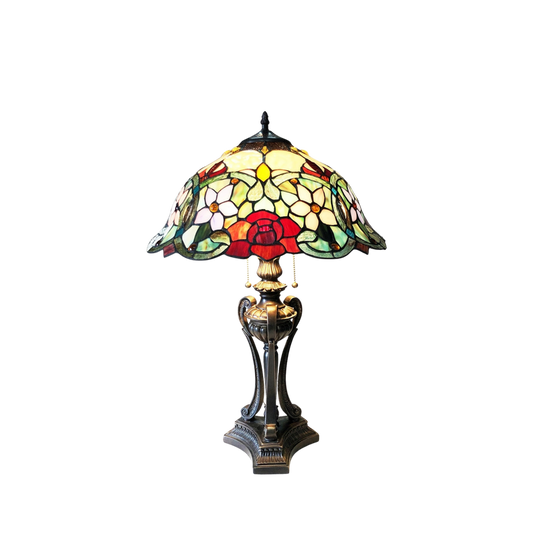 26-inch Vintage Tiffany Table Lamp Piper Roses by Chloe Lighting