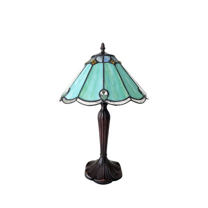 Unlit view. Vintage Tiffany Table Lamp Remy Victorian by Chloe Lighting