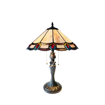 24-inch Tiffany Style Table Lamp Ryce Peacock by Chloe Lighting