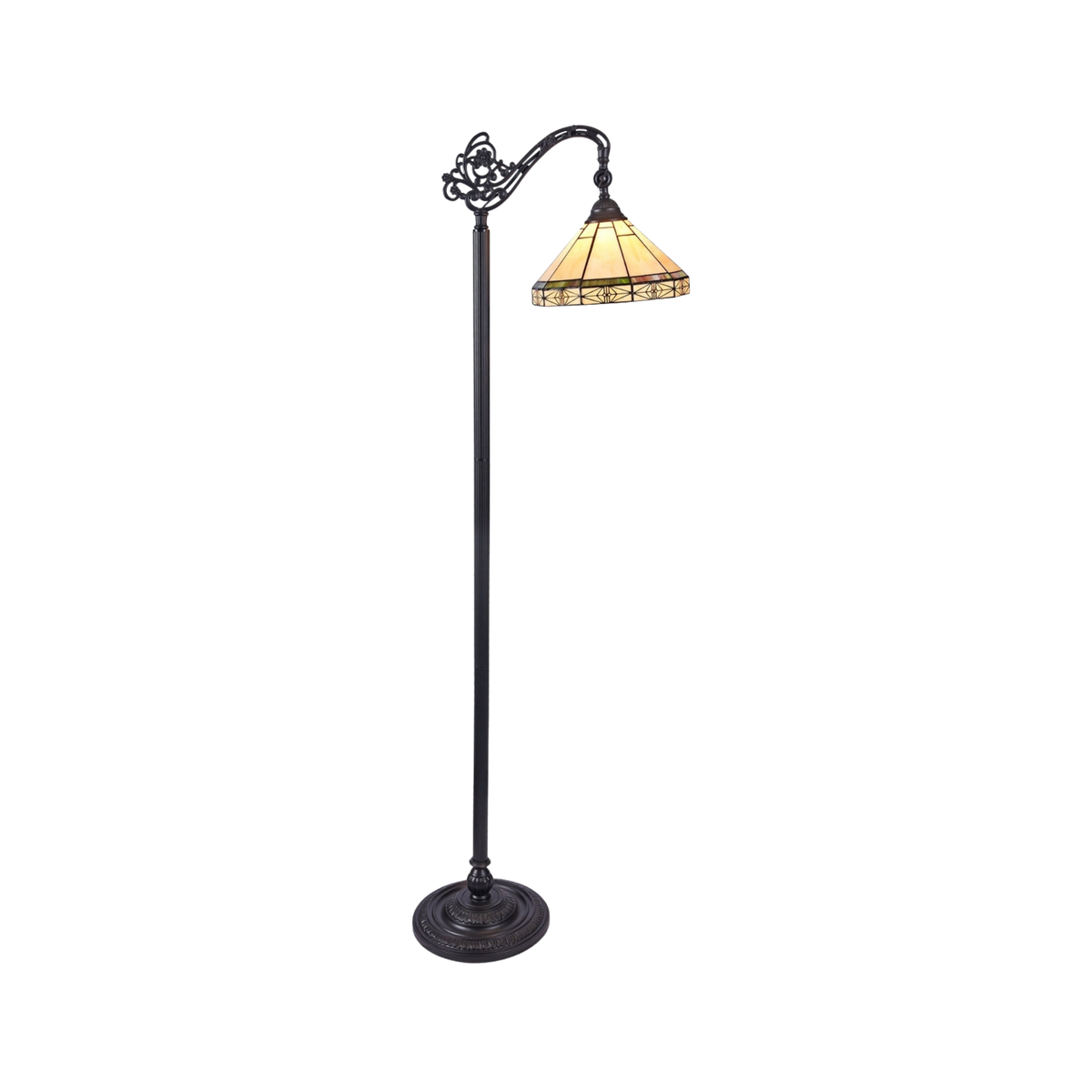 62-inch Tiffany Stained Glass Floor Lamp Belle Mission Reading by Chloe Lighting