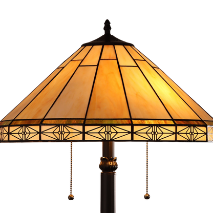 Close-up view of shade. Tiffany Stained Glass Floor Lamp Belle Mission by Chloe Lighting